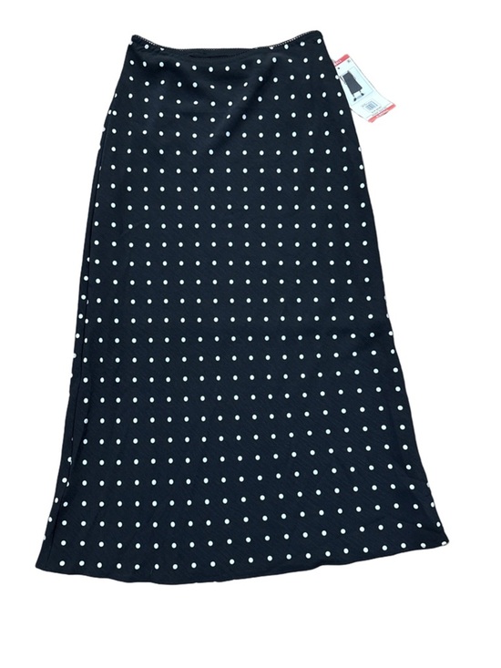 Dresses & Skirts - Polka Dot Midi Skirt - Black with White Dots